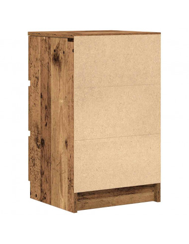 Comodino con 3 Cassetti Legno Antico 39x35x65 cm