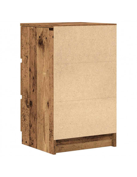Comodino con 3 Cassetti Legno Antico 39x35x65 cm