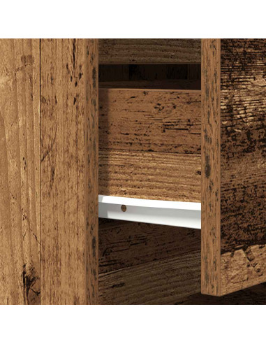 Comodino con 3 Cassetti Legno Antico 39x35x65 cm