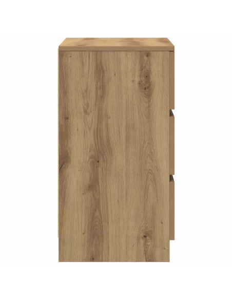 Comodino con 3 Cassetti Rovere Artigianale 39x35x65 cm