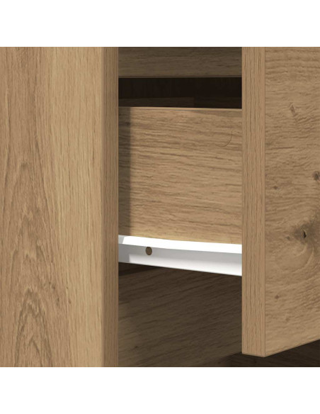 Comodino con 3 Cassetti Rovere Artigianale 39x35x65 cm