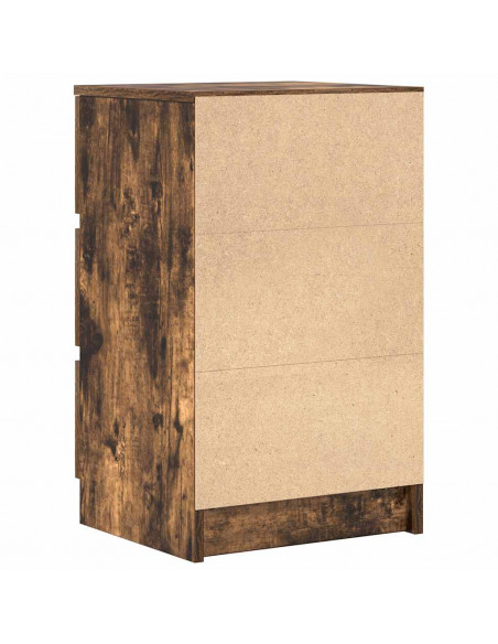 Comodino con 3 Cassetti Rovere Fumo 39x35x65 cm