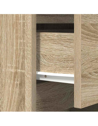 Comodino con 3 Cassetti Rovere Sonoma 39x35x65 cm