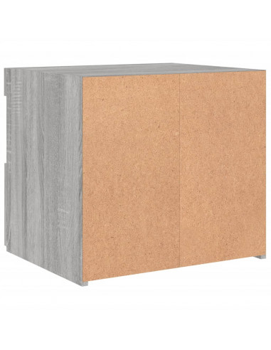 Comodino con Luci LED Grigio Sonoma 50x40x45 cm