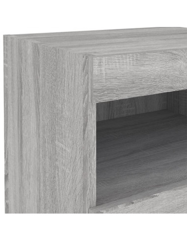Comodino con Luci LED Grigio Sonoma 50x40x45 cm