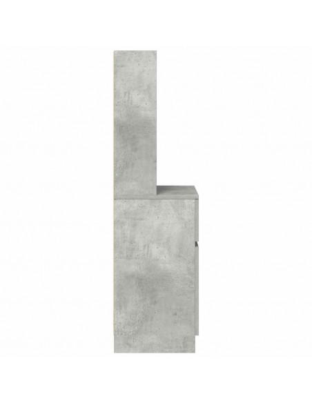 Comodino Grigio Cemento 39x35x125 cm in Legno Multistrato