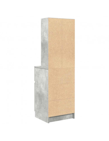 Comodino Grigio Cemento 39x35x125 cm in Legno Multistrato