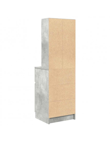 Comodino Grigio Cemento 39x35x125 cm in Legno Multistrato