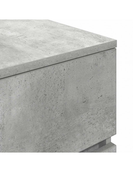 Comodino Grigio Cemento 39x35x65 cm in Legno Multistrato
