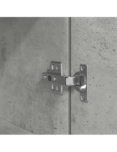 Comodino Grigio Cemento 39x35x65 cm in Legno Multistrato