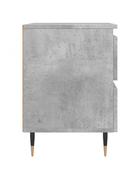 Comodino Grigio Cemento 40x35x50 cm in Legno Multistrato