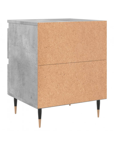 Comodino Grigio Cemento 40x35x50 cm in Legno Multistrato