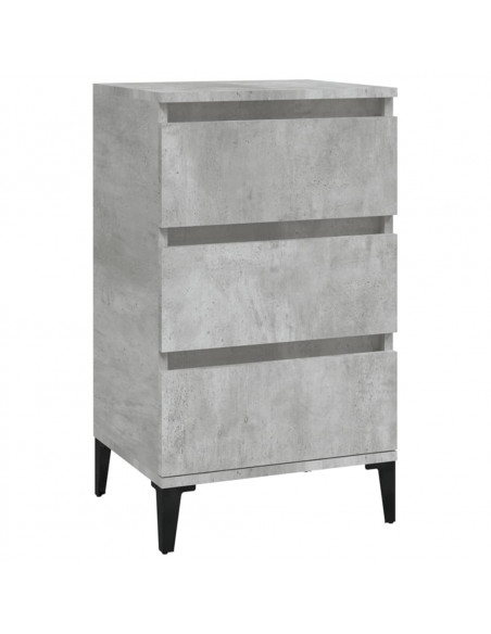 Comodino Grigio Cemento 40x35x70 cm in Legno Multistrato