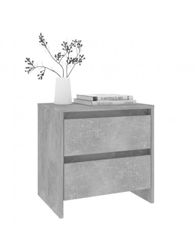 Comodino Grigio Cemento 45x34,5x44,5 cm in Truciolato