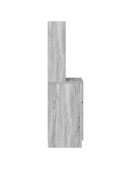 Comodino Grigio Sonoma 39x35x125 cm in Legno Multistrato