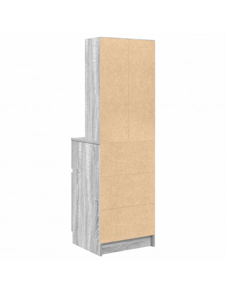 Comodino Grigio Sonoma 39x35x125 cm in Legno Multistrato