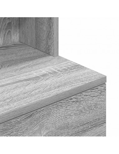 Comodino Grigio Sonoma 39x35x125 cm in Legno Multistrato