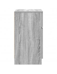 Comodino Grigio Sonoma 39x35x65 cm in Legno Multistrato