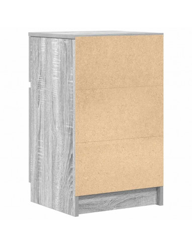 Comodino Grigio Sonoma 39x35x65 cm in Legno Multistrato