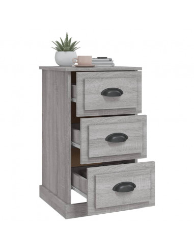 Comodino Grigio Sonoma 39x39x67 cm in Legno Multistrato