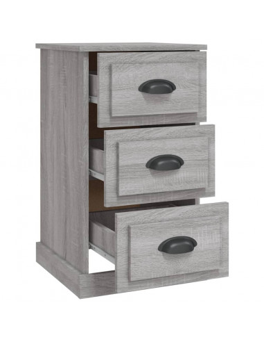 Comodino Grigio Sonoma 39x39x67 cm in Legno Multistrato