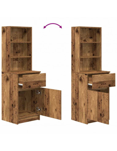 Comodino Legno Antico 39x35x125 cm in Legno Multistrato