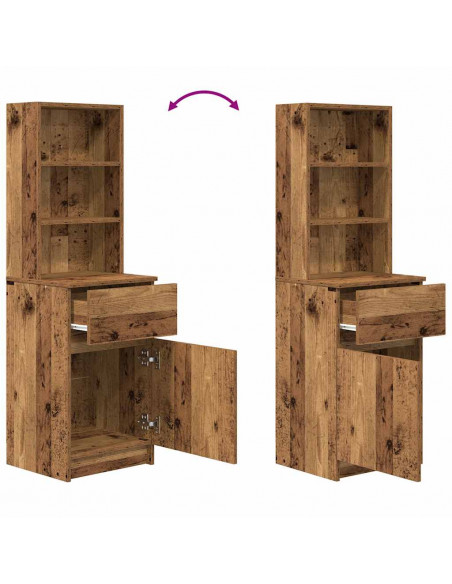 Comodino Legno Antico 39x35x125 cm in Legno Multistrato