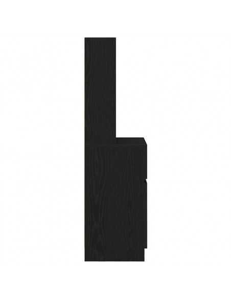 Comodino Nero 39x35x125 cm in Legno Multistrato