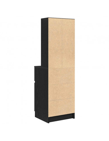 Comodino Nero 39x35x125 cm in Legno Multistrato