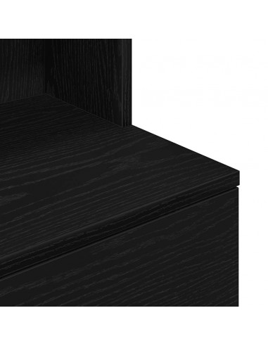 Comodino Nero 39x35x125 cm in Legno Multistrato