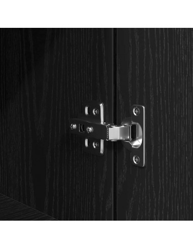 Comodino Nero 39x35x125 cm in Legno Multistrato