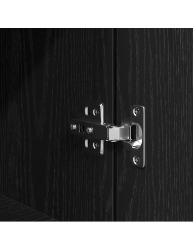 Comodino Nero 39x35x65 cm in Legno Multistrato