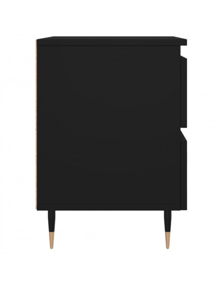 Comodino Nero 40x35x50 cm in Legno Multistrato