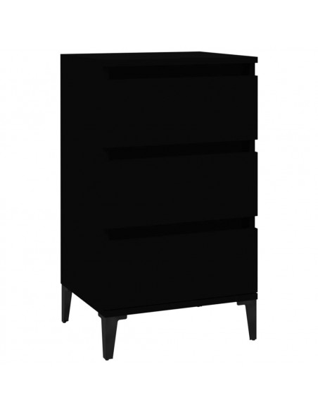 Comodino Nero 40x35x70 cm in Legno Multistrato