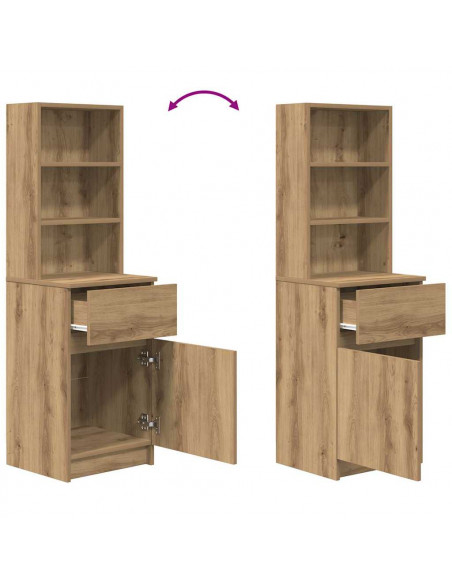 Comodino Rovere Artigianale 39x35x125 cm in Legno Multistrato