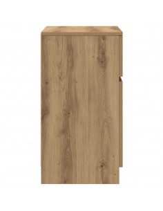 Comodino Rovere Artigianale 39x35x65 cm in Legno Multistrato