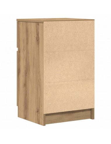Comodino Rovere Artigianale 39x35x65 cm in Legno Multistrato