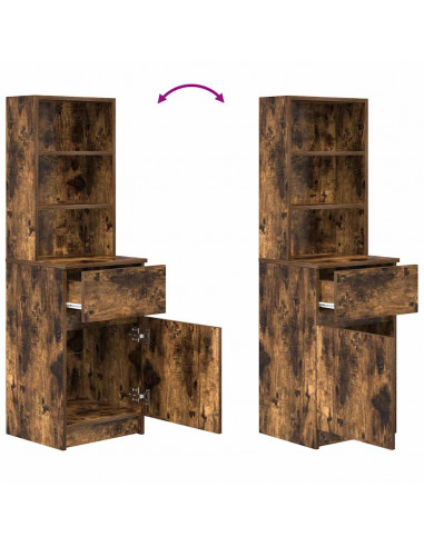 Comodino Rovere Fumo 39x35x125 cm in Legno Multistrato