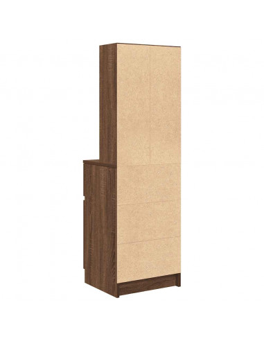 Comodino Rovere Marrone 39x35x125 cm in Legno Multistrato