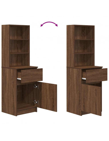 Comodino Rovere Marrone 39x35x125 cm in Legno Multistrato