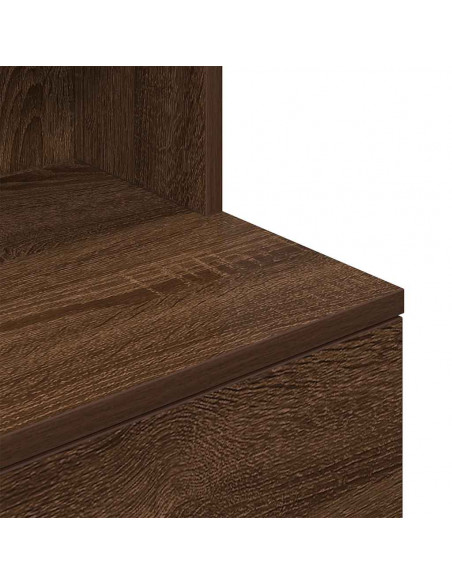Comodino Rovere Marrone 39x35x125 cm in Legno Multistrato