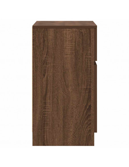 Comodino Rovere Marrone 39x35x65 cm in Legno Multistrato
