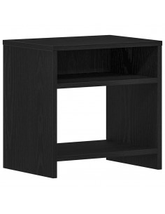 Comodino Rovere Nero 40x30x40 cm in Legno Multistrato