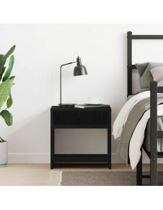 Comodino Rovere Nero 40x30x40 cm in Legno Multistrato 2