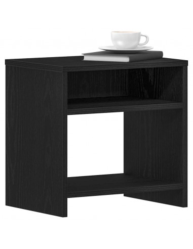 Comodino Rovere Nero 40x30x40 cm in Legno Multistrato
