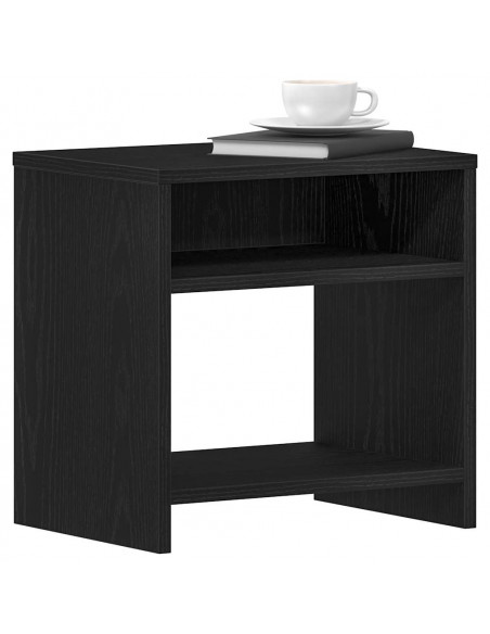 Comodino Rovere Nero 40x30x40 cm in Legno Multistrato