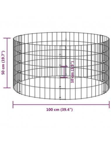 Compostiera da Giardino Ø100x50 cm in Acciaio Zincato