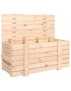 Contenitore Portaoggetti 91x40,5x42 cm Legno Massello di Pino