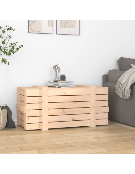 Contenitore Portaoggetti 91x40,5x42 cm Legno Massello di Pino