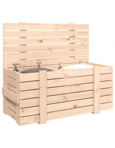 Contenitore Portaoggetti 91x40,5x42 cm Legno Massello di Pino